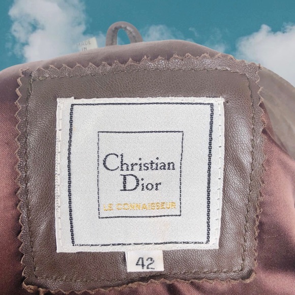Christian Dior Vintage Leather Brown Bomber Jacket - Picture 9 of 10
